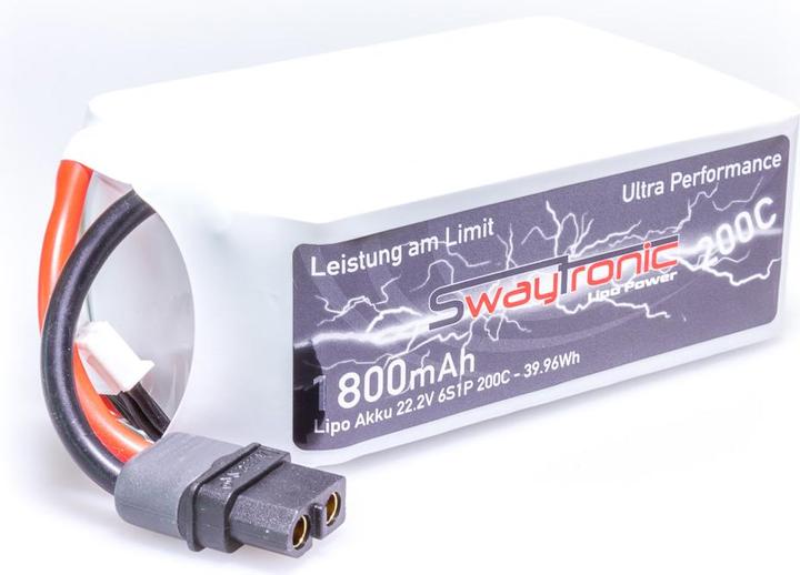 Actual product image Swaytronic Sway FPV 6S 22.2V 1800mAh 200C XT60 (22.20 V, 1800 mAh)