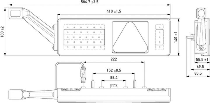 Actual product image Hella Left-hand tail light LED surface-mounted indicator Sweeping