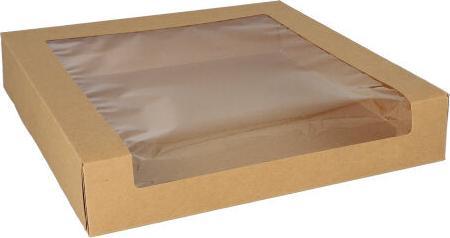 Produktbild Papstar 25 Tortenkartons mit Deckel eckig 10 cm x 32 cm x 12 cm mit Sichtfenster aus PLA (25 x)