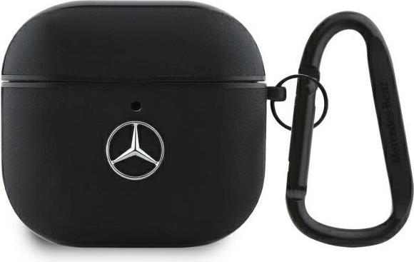 Mercedes-Benz Mercedes MEA4CSLBK AirPods 4 cover black/black Leather Metal Logo (Headphone bag)