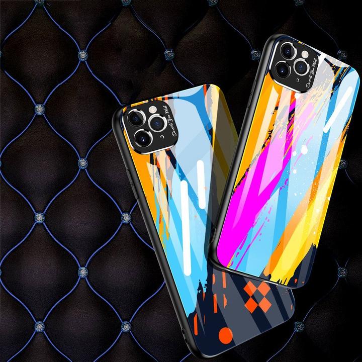 Immagine prodotto Hurtel Cover in vetro colorato con supporto in vetro temperato per fotocamera iPhone 11 Pro Max modello 2 (Apple iPhone 11 Pro Max)
