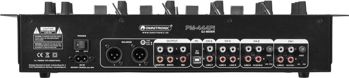 Image du produit Omnitronic PM-444Pi Table de mixage DJ 4 canaux avec lecteur & interface USB
