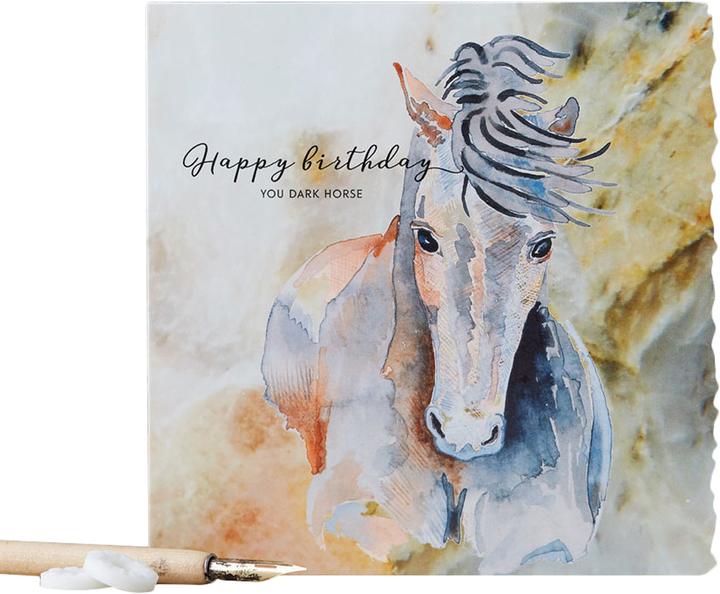 Immagine prodotto Universal Textiles Biglietto d'auguri Cavallo Fantasioso cartoncino di compleanno dolomitico (15 x 15 cm, 1 x)