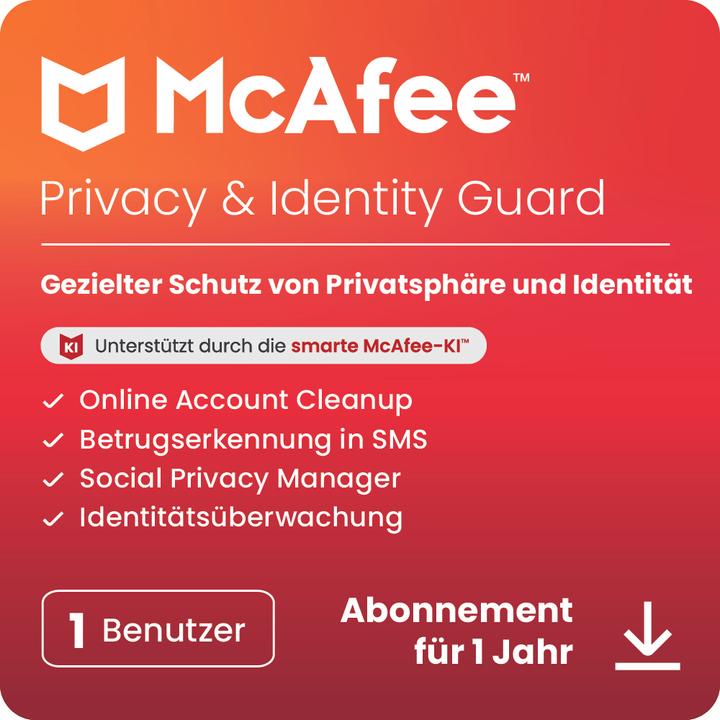 McAfee Privacy & Identity Guard (1 Benutzer) (1 User, 1 Geräte/User, 12 Monate)