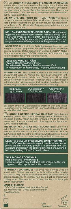 Image du produit Logona Poudre de coloration végétale traitante pour cheveux Brun noir (101 noir intense intense)