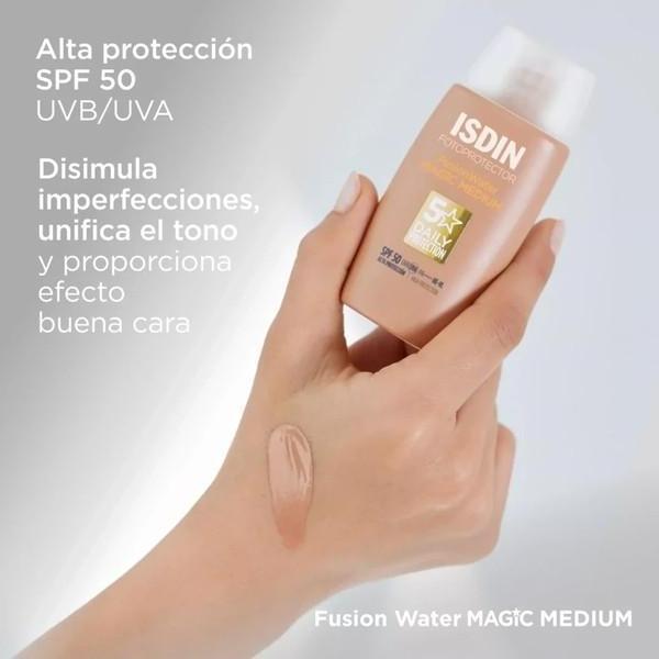 Actual product image Isdin Srl Fusion Water Magic Color 50ml (Suntan cream, SPF 50, 50 ml)