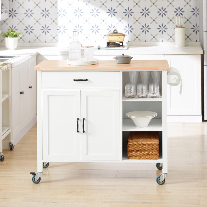 Actual product image SoBuy Design kitchen cabinet white Kitchen trolley with drawers