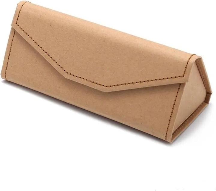 Only-Bags.Store Velvet triangle folding glasses case Elegant sunglasses case soft noble reading glasses box Eyewear