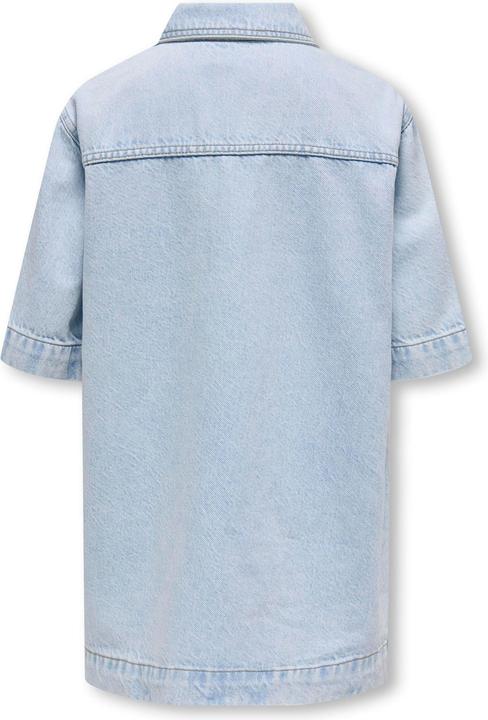 Actual product image Only Locker geschnitten Hemdkragen Kastige Ärmel Kurzes Kleid Jeanskleid (152)
