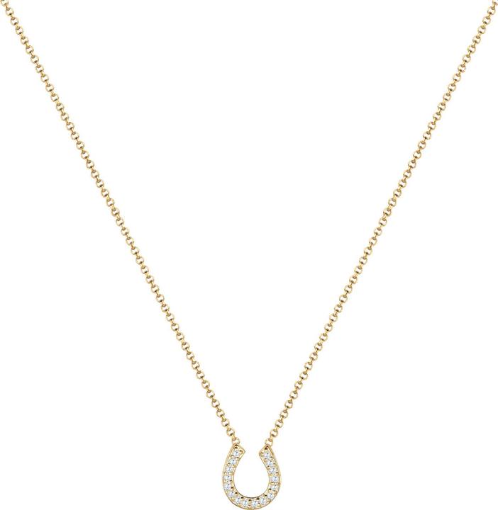 Elli Halskette Hufeisen Glück Zirkonia 925 Sterling Silber (925er Sterling Silber, Zirkonia, 45 cm)