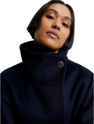Actual product image Tommy Hilfiger Db funnel coat in wool blend with belt for women (38)