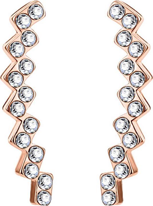 Star Piercing Ohrring Ear Climber rosegold mit quadraten und Kristall