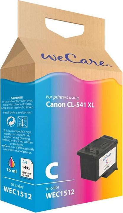 Produktbild Wecare Tinte XL rebuilt color CL-541XLC zu Canon PIXMA MG2150 16ml (M, C, Y, BK)
