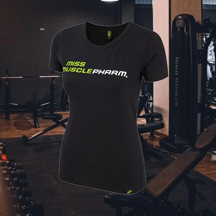 Image du produit MP Womens Crew Neck Miss Tee Noir-Lime Vert (XS)