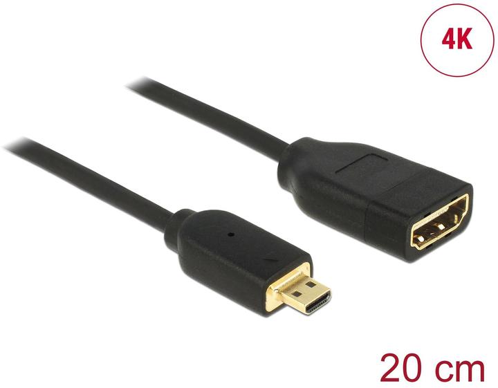 Image du produit Delock micro HDMI (Typ D) — HDMI (Typ A) (0.20 m, HDMI)
