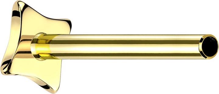 Actual product image Star Piercing Micro threadless labret rod square concave gold-plated (Titanium G23, without brass)