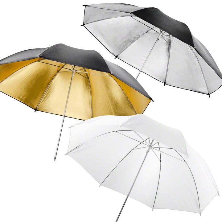 Image du produit Walimex Jeu d'écrans réflecteurs/translucides 3pcs 84cm (Parapluie, 84 cm)