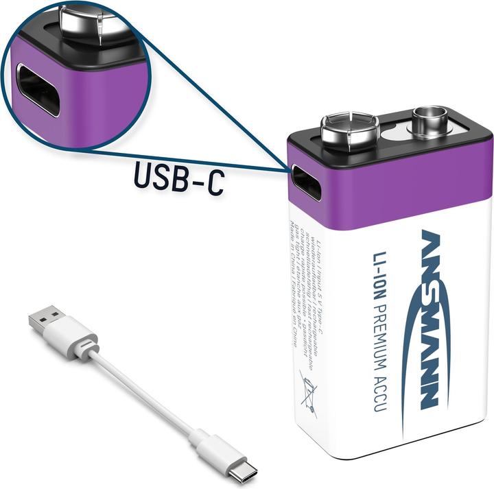 Produktbild Ansmann Premium Rechargeable (1 Stk., 9V Block, 400 mAh)