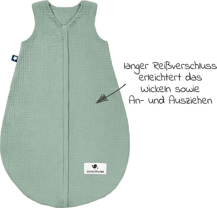 Produktbild Julius Zöllner Sommerschlafsack Musselin (62 cm, 0.5 TOG, Sommer)