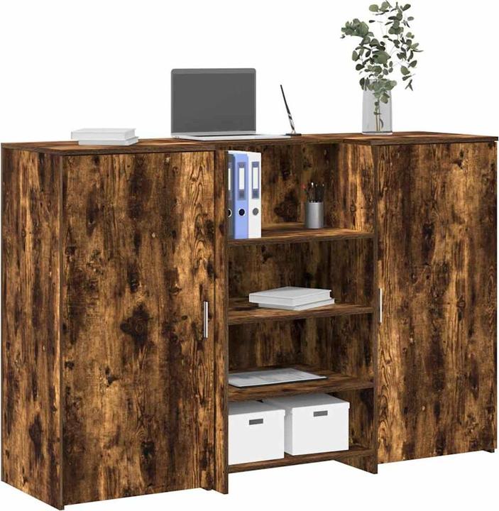 Actual product image VidaXL Reception counter smoked oak 155x50x103.5 cm wood-based reception counter