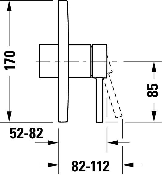 Produktbild Duravit Circle Einhebel-Brausemischer, Unterputz,Verbraucher 1, Chrom, CE4210010010