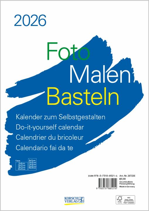 Energie-Label Bastelkalender Foto Malen Basteln (Harter Einband, Englisch, Französisch)