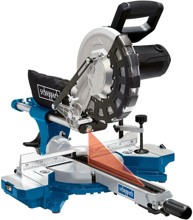 1 x Scheppach HM254 cross-cut saw, 2 x saw blade: 24T and 48T