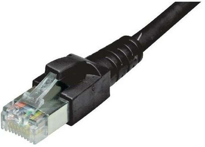 Dätwyler Patchkabel RJ-45 - RJ-45, Cat 6A, S/FTP, 0.2 m, Schwarz (S/FTP, CAT6a, 0.20 m)