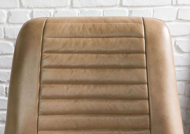 Produktbild Floki24 Barhocker IRON LABEL, Echtleder & Stahl, 52x57x108 - beige