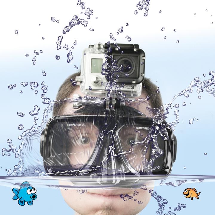 Actual product image mantona Diving goggles with attachment for GoPro (Hero 4, Hero 2, hero 5, Hero 6, Hero 3, Hero 3+)