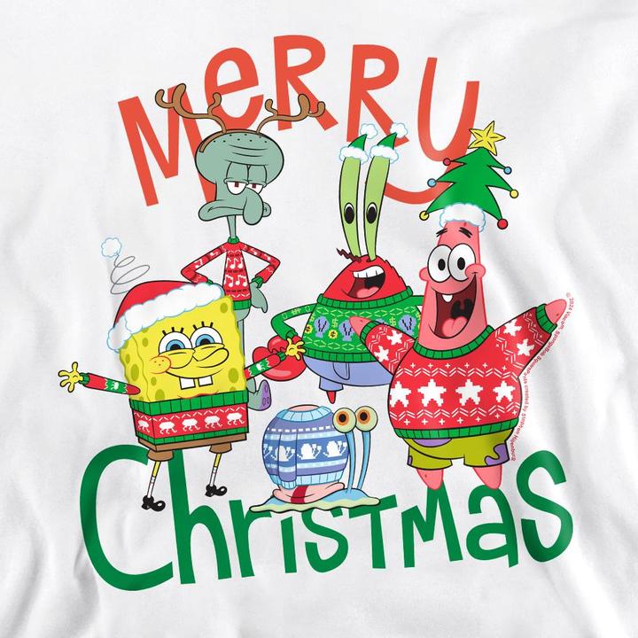 Immagine prodotto Spongebob Squarepants Merry Christmas Felpa Gruppo Adulto Unisex (M)