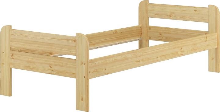 Erst-Holz Bettrahmen Kieferbett natur 90x200 Einzelbett Massivholz-Bettgestell ohne Rollrost 60.39-09 oR (90 x 200 cm)