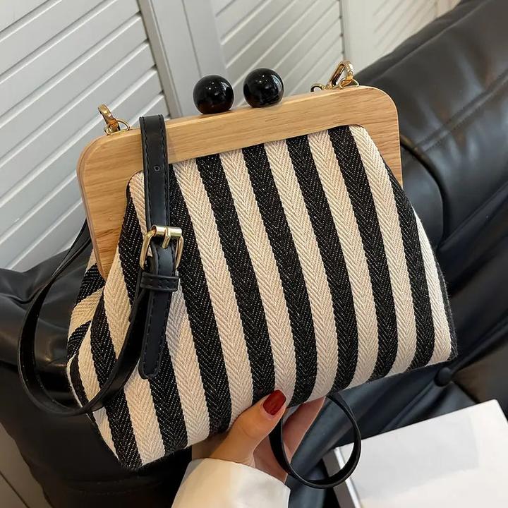 Immagine prodotto Only-Bags.Store Pochette da donna per feste serali, borsa a tracolla con motivo a righe, moda di design