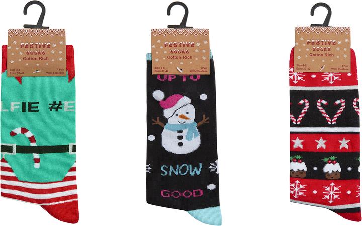 Actual product image Universal Textiles Christmas Design Socks(3Pack) (pack of 3, 30, 42)