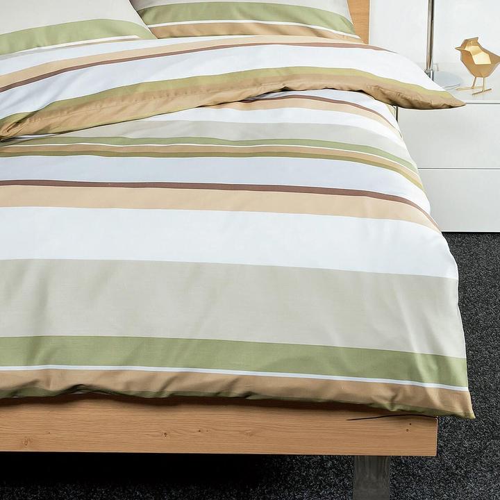Produktbild Janine Mako-Satin Bettwäsche J.D. 87085 khaki dunkeloliv braun (Bettwäsche Set, 155x220 cm + 80x80 cm)