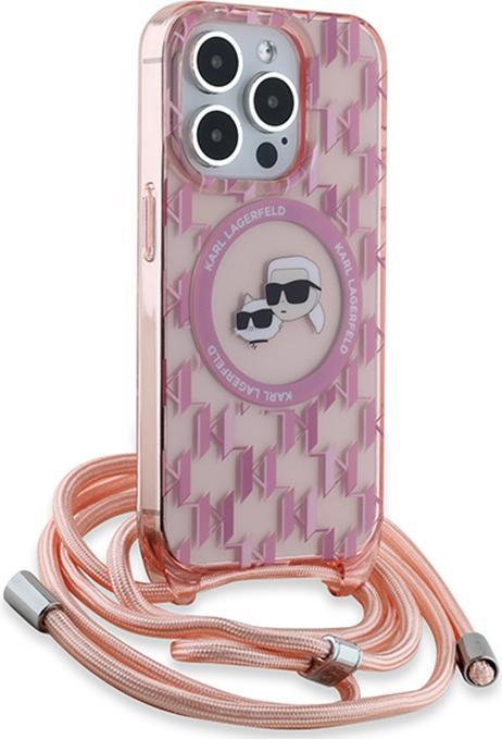 Produktbild Karl Lagerfeld KLHMP15XHCKCKLCP iPhone 15 Pro Max 6.7" różowy/pink hardcase IML Crossbody Monogram K (Apple iPhone 15 Pro Max)