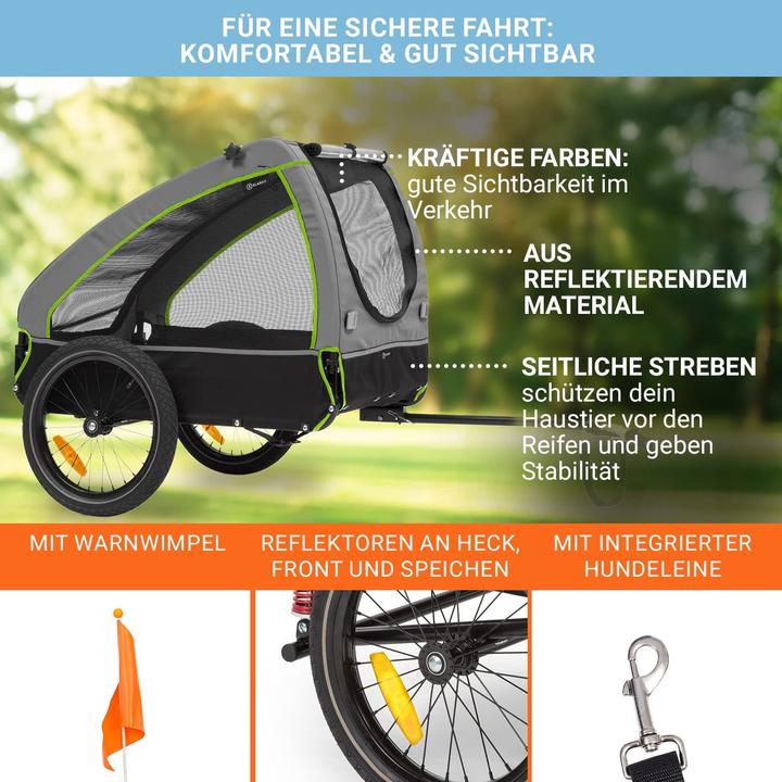 Produktbild Klarfit Hundeanhänger, Husky Grün