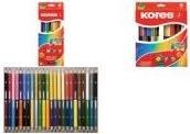 Actual product image Kores Coloured pencils ""DUO"", box of 12 + FREE sharpener incl. name field, made of lime wood with (multicolour, 12 x)