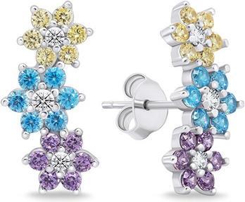 Brilio Silver - Sparkling silver earrings with zircons EA719W
