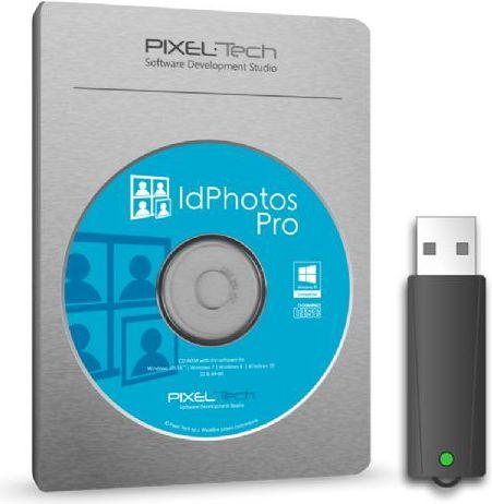 Actual product image Pixel-Tech IdPhotos Pro passport picture software on dongle