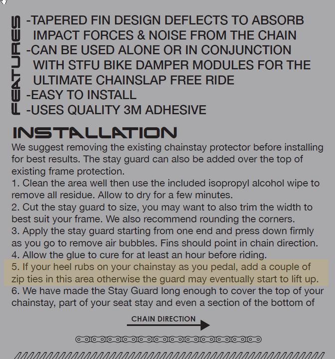Actual product image STFU Bike Stay Guard