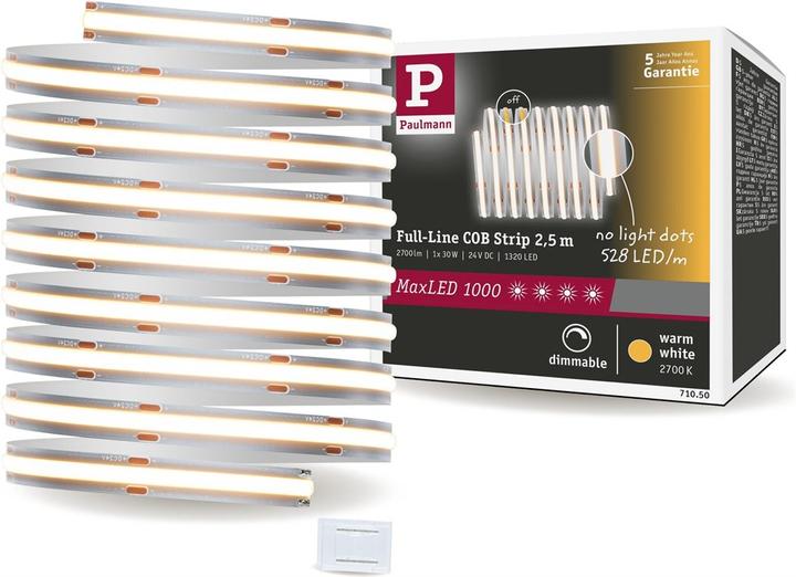 Image du produit Paulmann Bande COB MaxLED 1000 Full-Line (Blanc chaud, 250 cm, Intérieur)