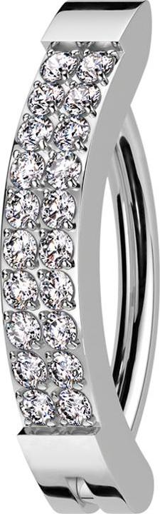 Immagine prodotto Star Piercing Banane klappbar silber Schild zwei Reihen Kristalle silber (Titanio)