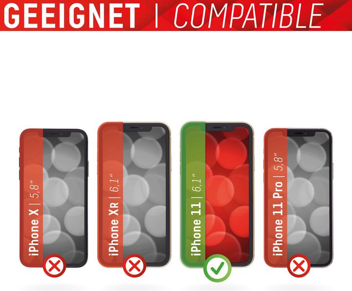Actual product image Displex Real Glass, 2D Panzerglas + Handyhülle (1 Piece, Apple iPhone 11)
