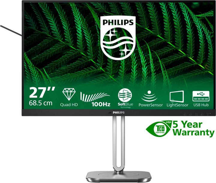 Image du produit Philips 27B2G5500/00 Moniteur 68,58cm 27pouces QHD LED 16:9 IPS 75Hz 2xHDMI 1.4 DP 1.2 (2560 x 1440 pixels, 27")