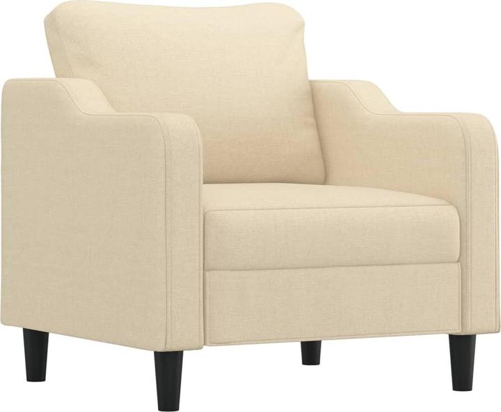 Produktbild VidaXL Sessel mit Hocker Relaxsessel Fernsehsessel Polstersessel Creme Stoff