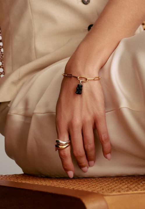 Immagine prodotto Thomas Sabo Charm-Goldbären-Anhänger in Schwarz Connect Silber (Vetro, Argento 925)