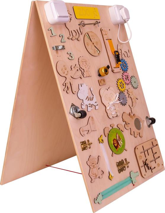 Actual product image Ikonka Two-sided wooden chalkboard ZOO animals (Bulletin board)
