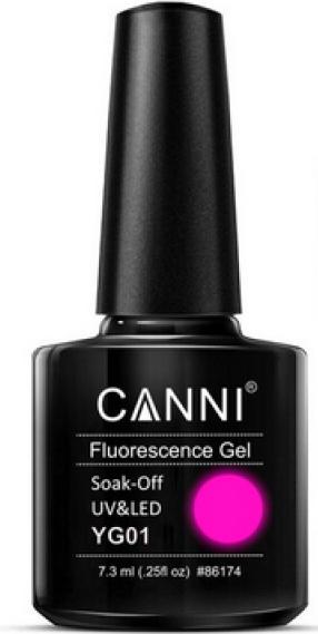 Canni Gellack Fluorescence YG01 UV/LED (Pink, UV-Gel Lack)