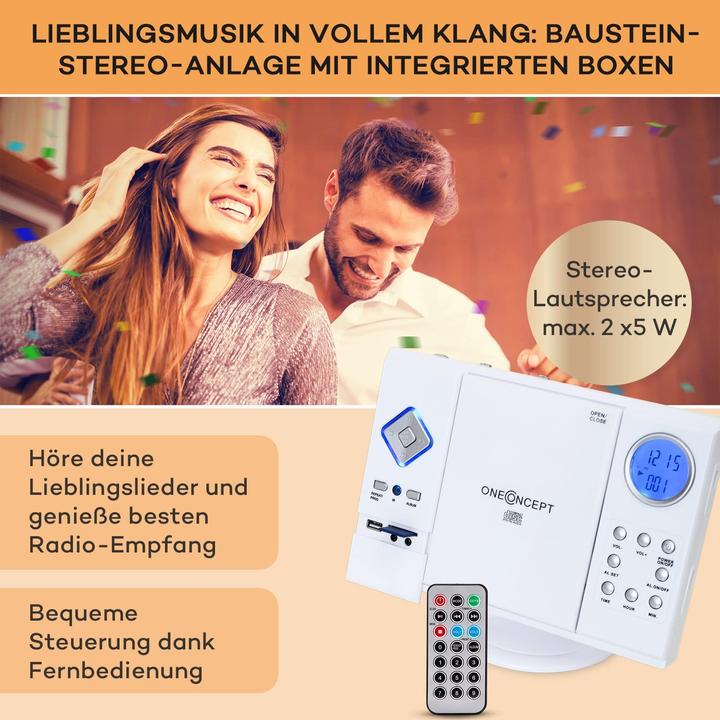 Produktbild OneConcept Stereoanlage weiss